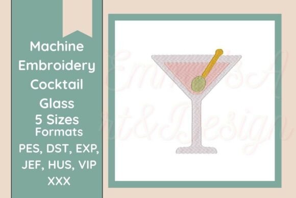 Cocktail Glass Embroidery Design Review