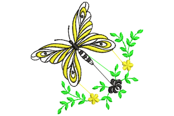 Review: Yellow and Black Butterfly Embroidery for Apparel