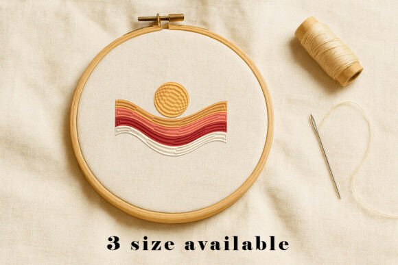 Reviewing the Abstract Sun Waves Embroidery Design