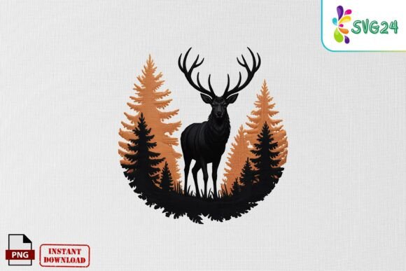 Reviewing the Deer Forest Silhouette Embroidery PNG